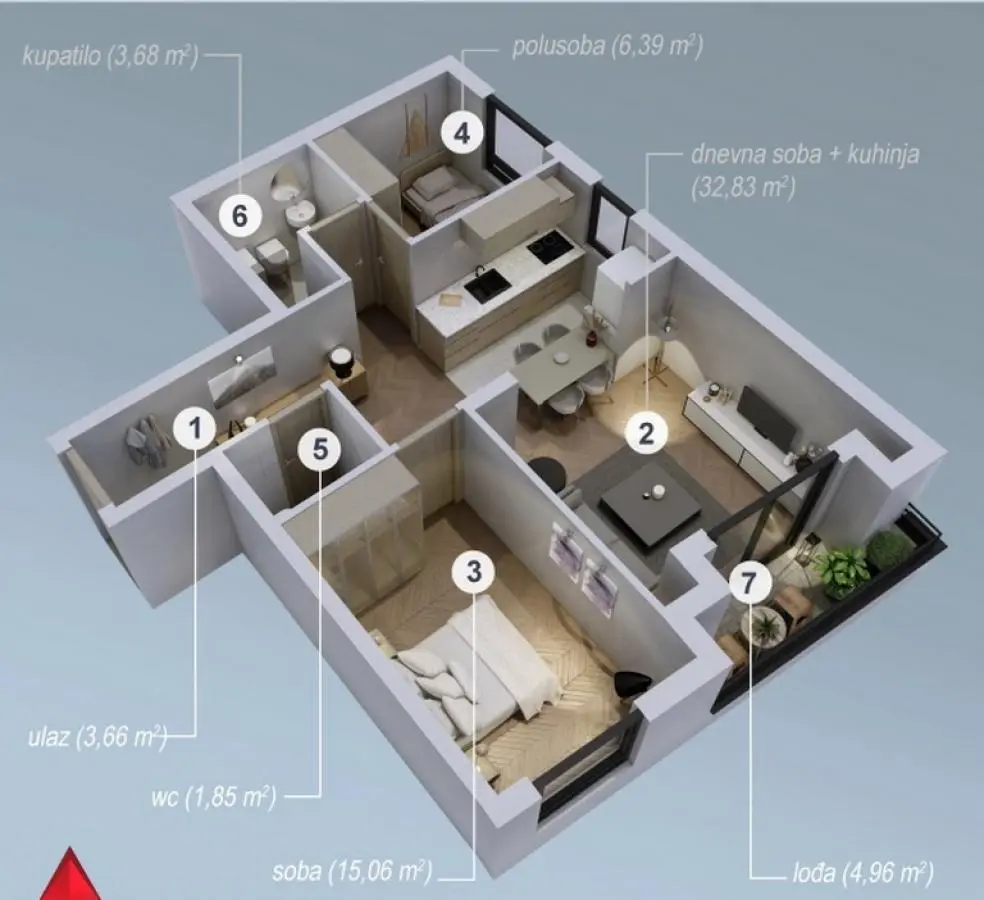 Dvoiposoban stanovi Zvezdara Olimp 222000 evra 