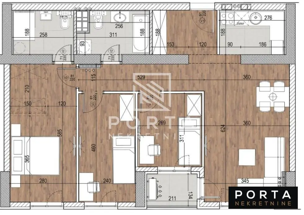 Četvorosoban stanovi Novi Beograd Studentski grad ( blokk 34) 336937 evra 