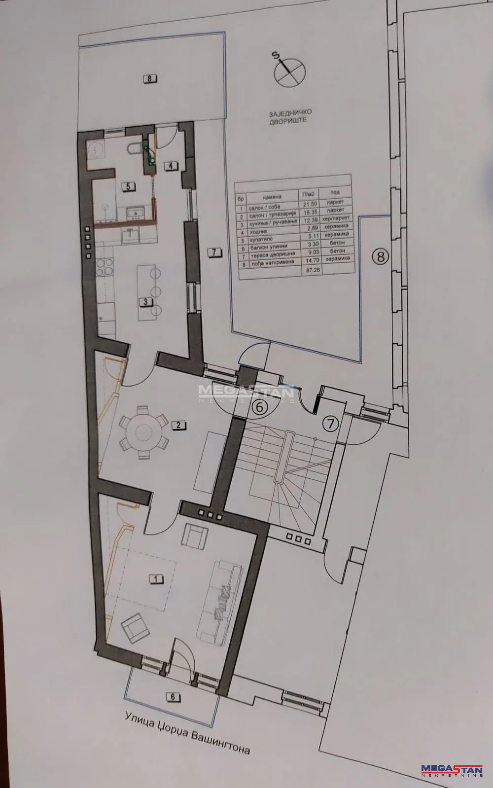 stanovi Beograd Džordža Vašingtona Dvosoban 