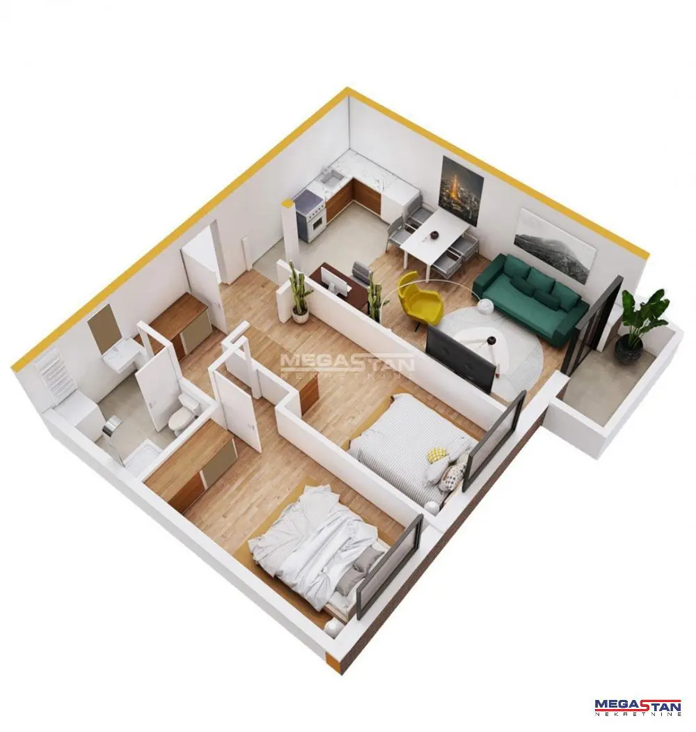 JUŽNO-BANATSKI OKRUG Pančevo  novogradnja Dvosoban stanovi 108000 evra 