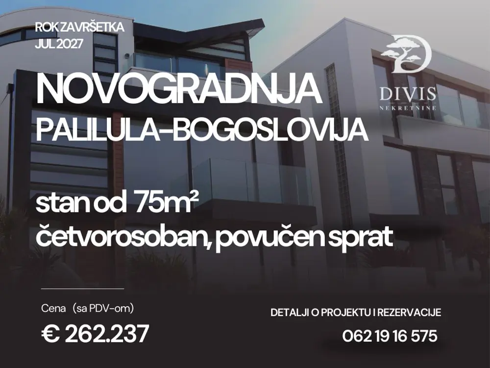 Četvorosoban stanovi Palilula Bogoslovija 262237 evra 