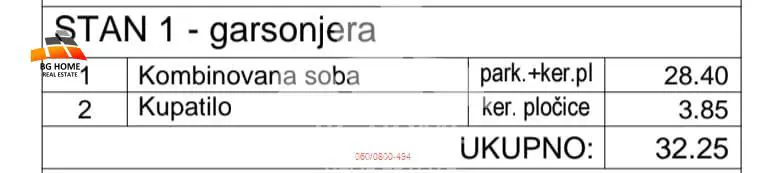 Garsonjera stanovi Palilula Hadžipopovac 141900 evra 