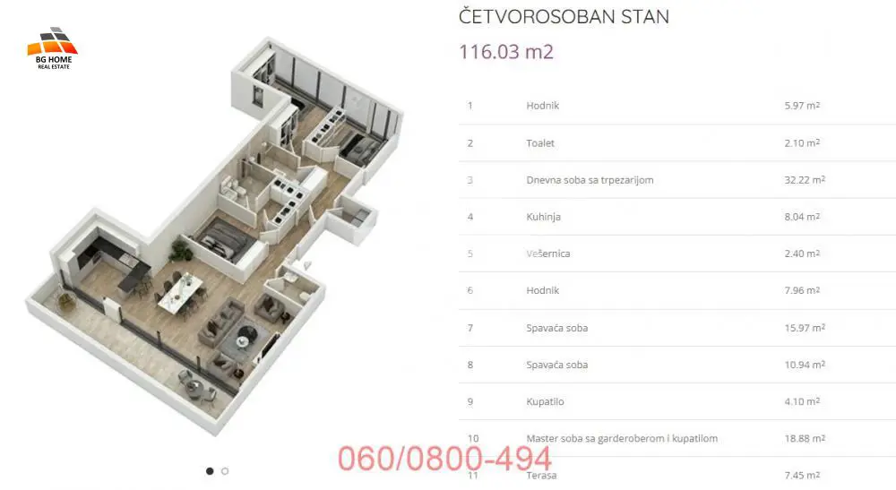 Beograd Voždovac Četvorosoban stanovi 458200 evra 
