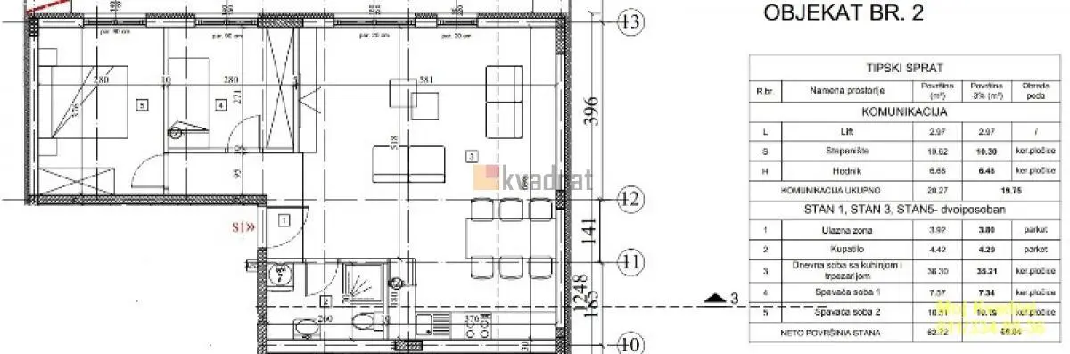  novogradnja Dvoiposoban stanovi Zemun Meandri 172480 evra 