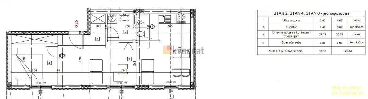  novogradnja Jednoiposoban stanovi Zemun Meandri 124878 evra 