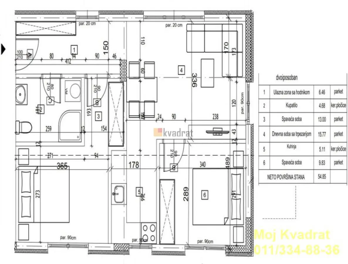 stanovi Beograd Vladimira Tomanovića  novogradnja Dvoiposoban 