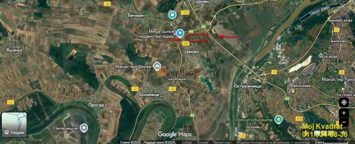  uknjizeni plac Surčin Jakovo 2618000 evra 