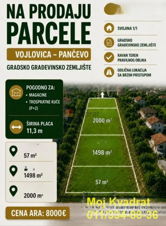 Pančevo Vojlovica  uknjizeni plac 280000 evra 