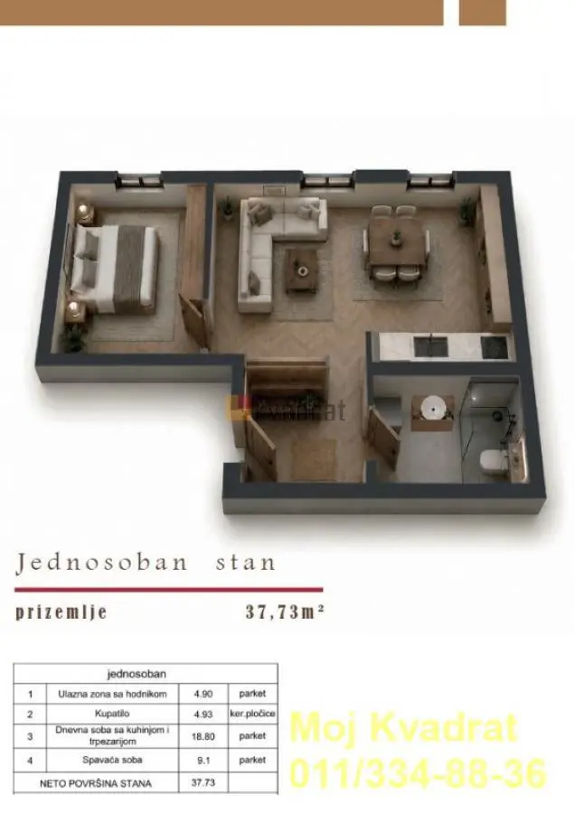Beograd Zvezdara  novogradnja Jednosoban stanovi 133000 evra 