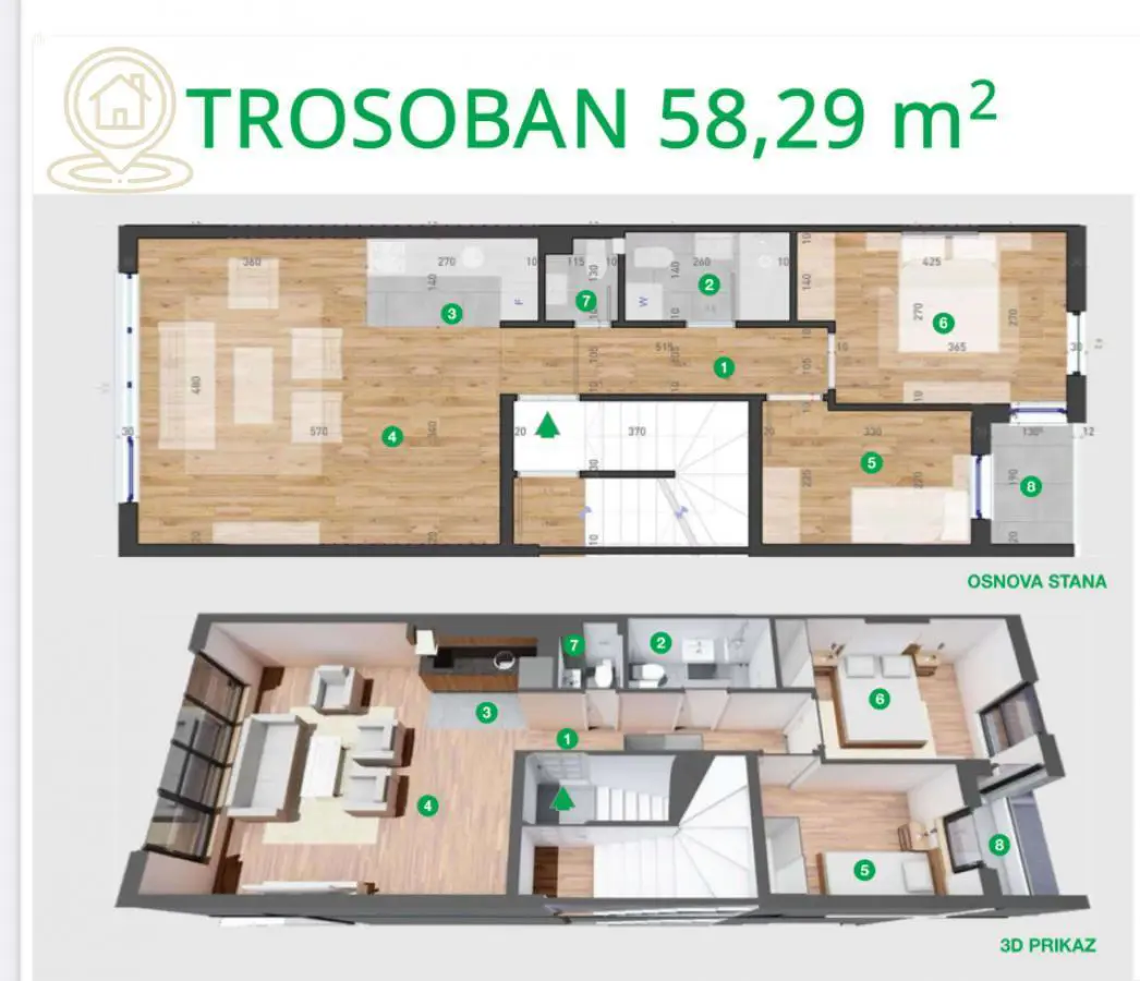 novogradnja Trosoban stanovi Telep - 131152 evra