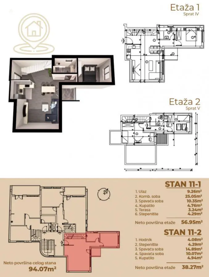  novogradnja Troiposoban stanovi Mediana - 195000 evra 