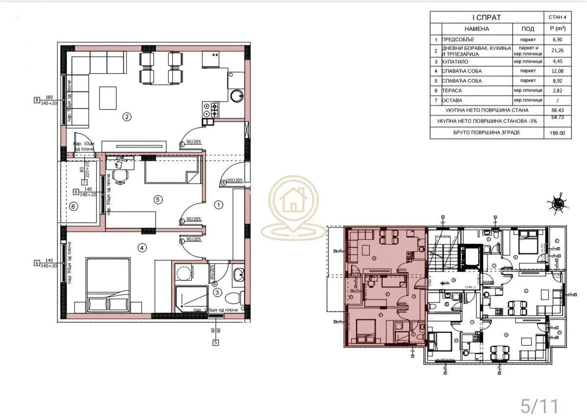 Dvoiposoban stanovi Pantelej - 101574 evra 