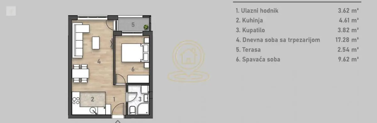  novogradnja Jednoiposoban stanovi Rotkvarija - 158382 evra 