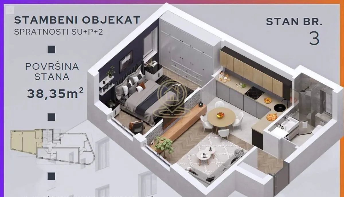 Jednoiposoban stanovi Palilula - 67000 evra 
