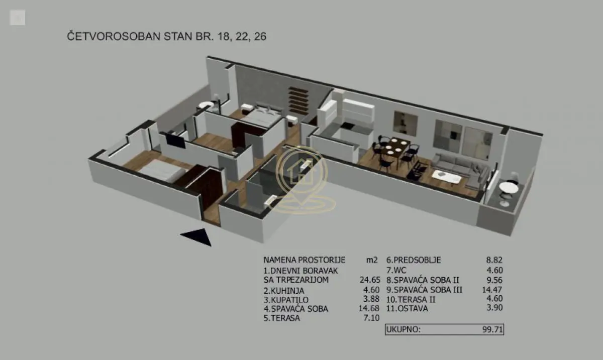  novogradnja Četvoroiposoban stanovi Stari Grad Centar i Terazije 209400 evra 