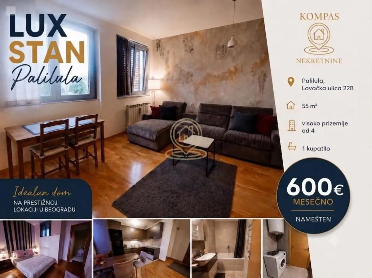 Dvosoban stanovi Palilula Višnjička banja 600 evra 
