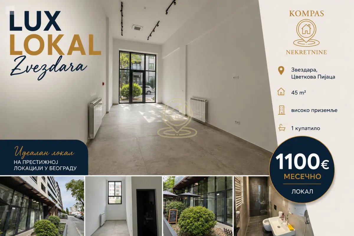 Beograd Zvezdara  novogradnja poslovni prostor 1100 evra 