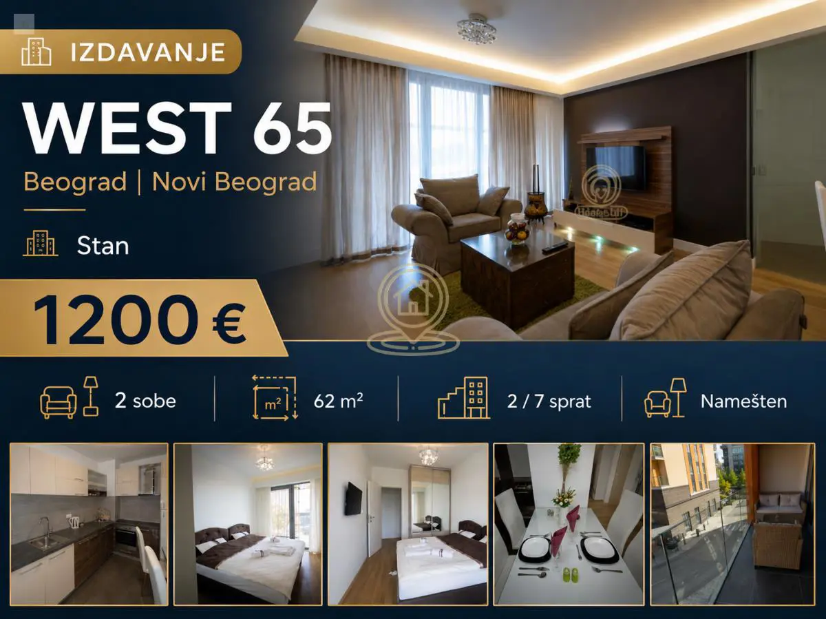  novogradnja Dvosoban stanovi Novi Beograd Belvil (A blok) 1200 evra 