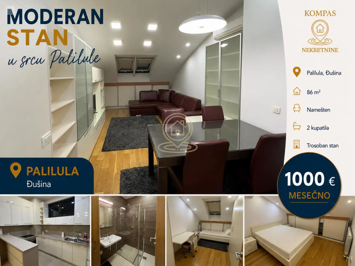 Beograd Palilula  novogradnja Trosoban stanovi 1000 evra 