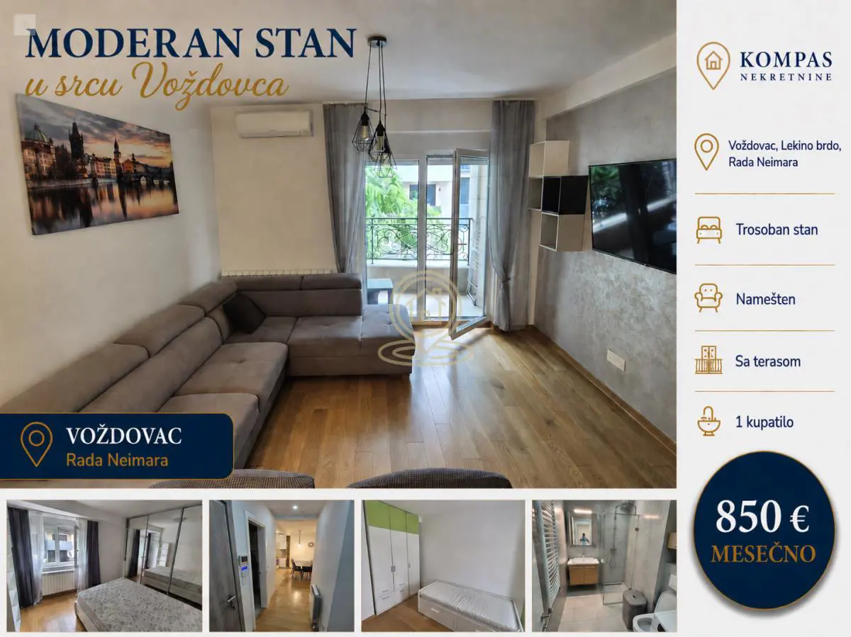 stanovi Beograd Lekino Brdo Rada Neimara  novogradnja Trosoban 