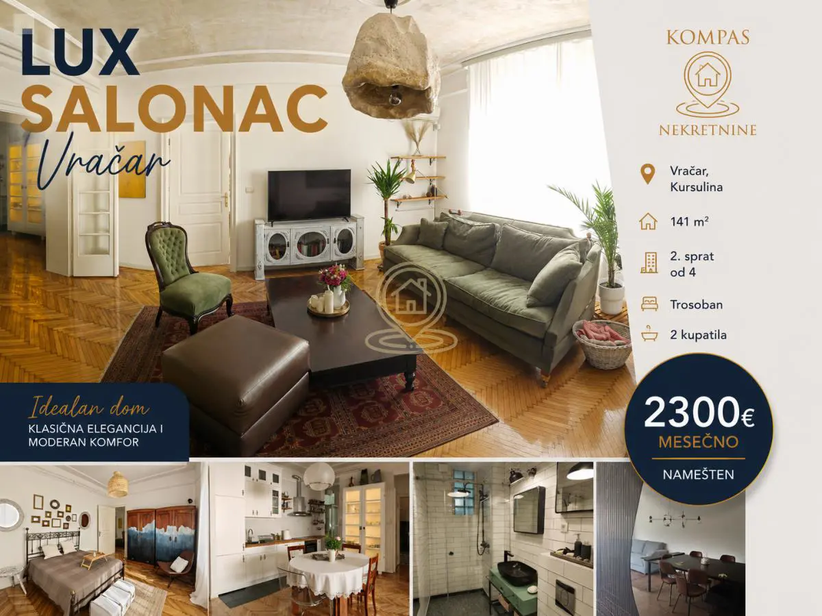Beograd Vračar Trosoban stanovi 2300 evra 