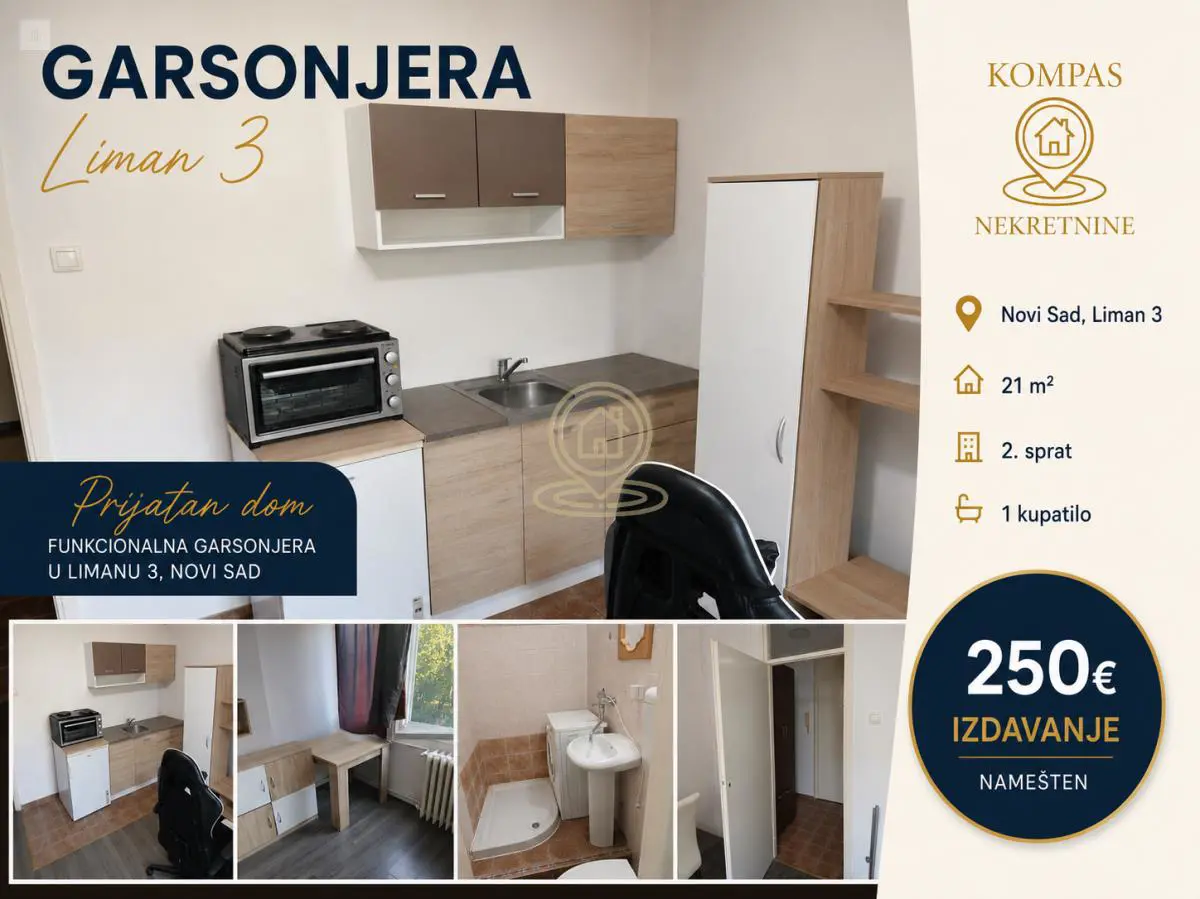 Jednosoban stanovi Liman 3 - 250 evra 
