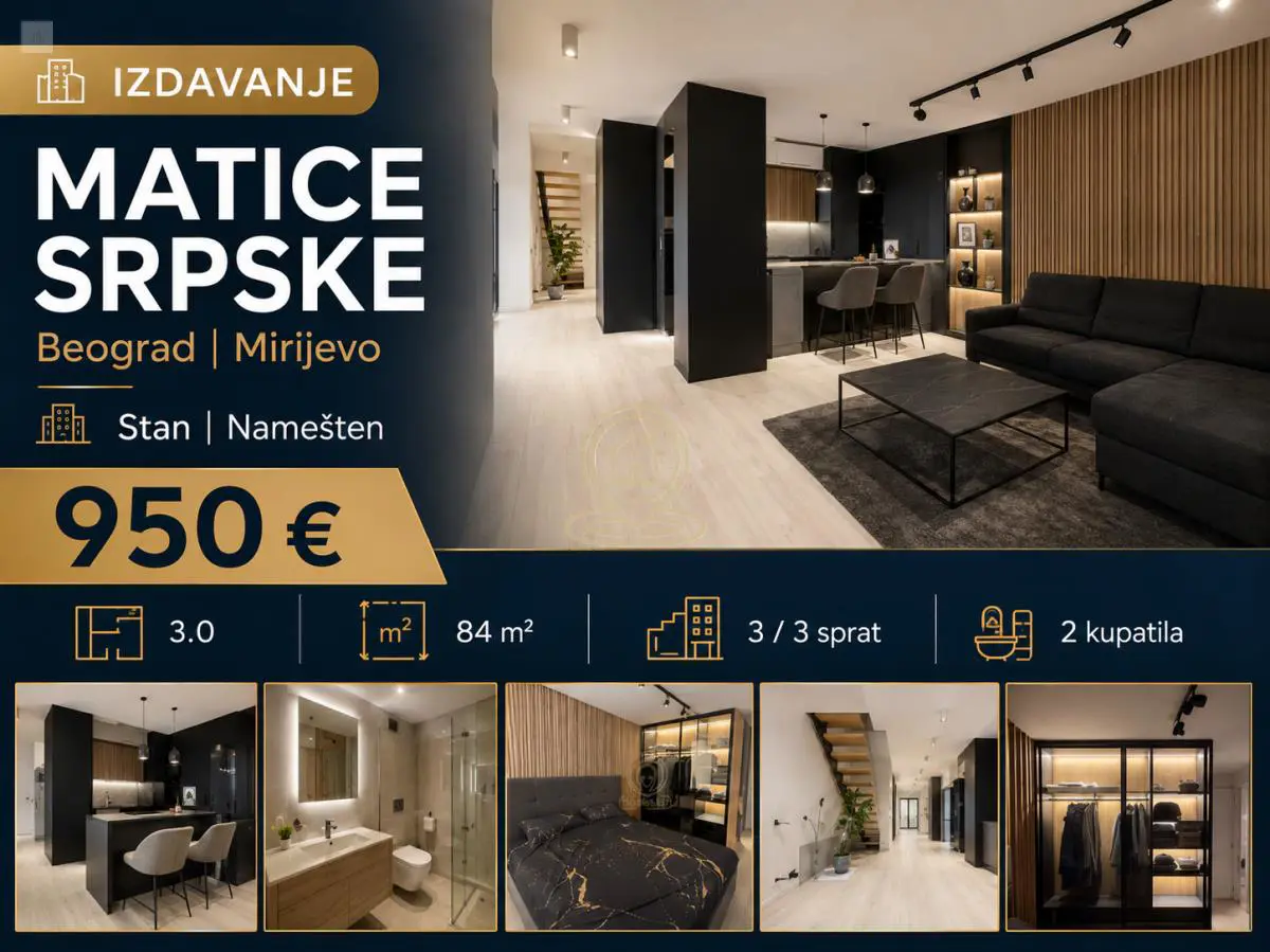 Beograd Zvezdara  novogradnja Trosoban stanovi 950 evra 
