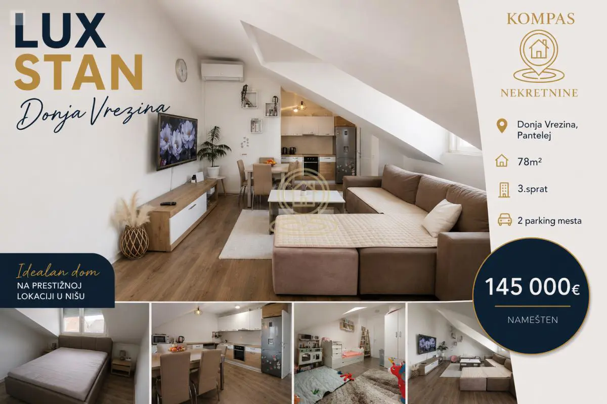  uknjizeni  novogradnja Troiposoban stanovi Pantelej - 145000 evra 