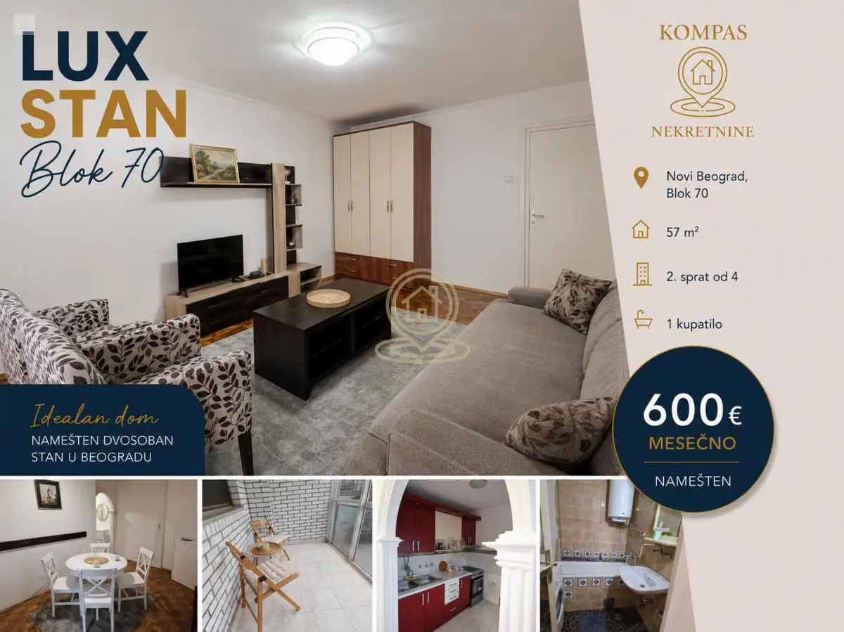 Dvosoban stanovi Novi Beograd Savski blokovi (44 45 70 70a) 600 evra 