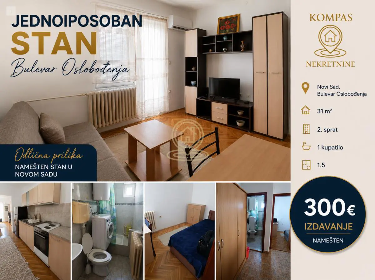 Novi Sad Bulevar Oslobođenja Jednoiposoban stanovi 300 evra 