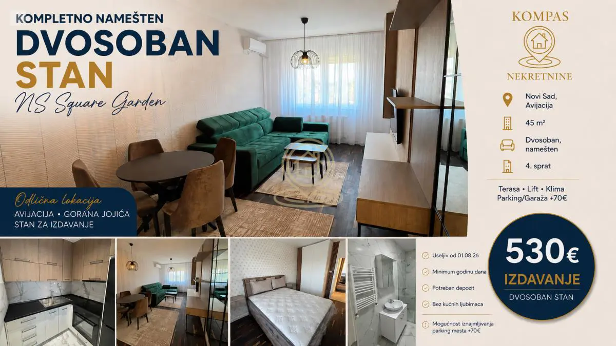 stanovi Novi Sad  novogradnja Dvosoban 