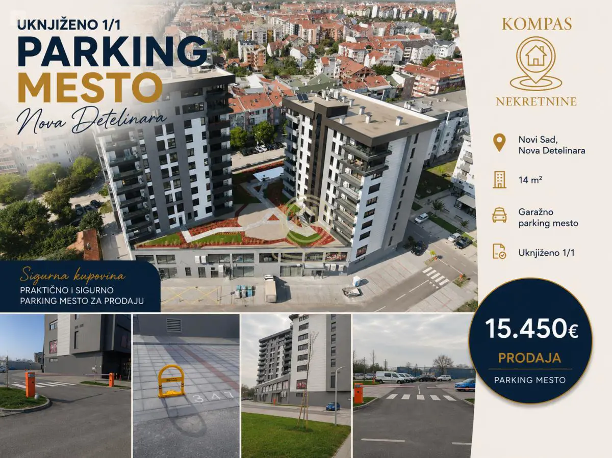 Novi Sad Nova detelinara  novogradnja  uknjizeni garaža 15450 evra 