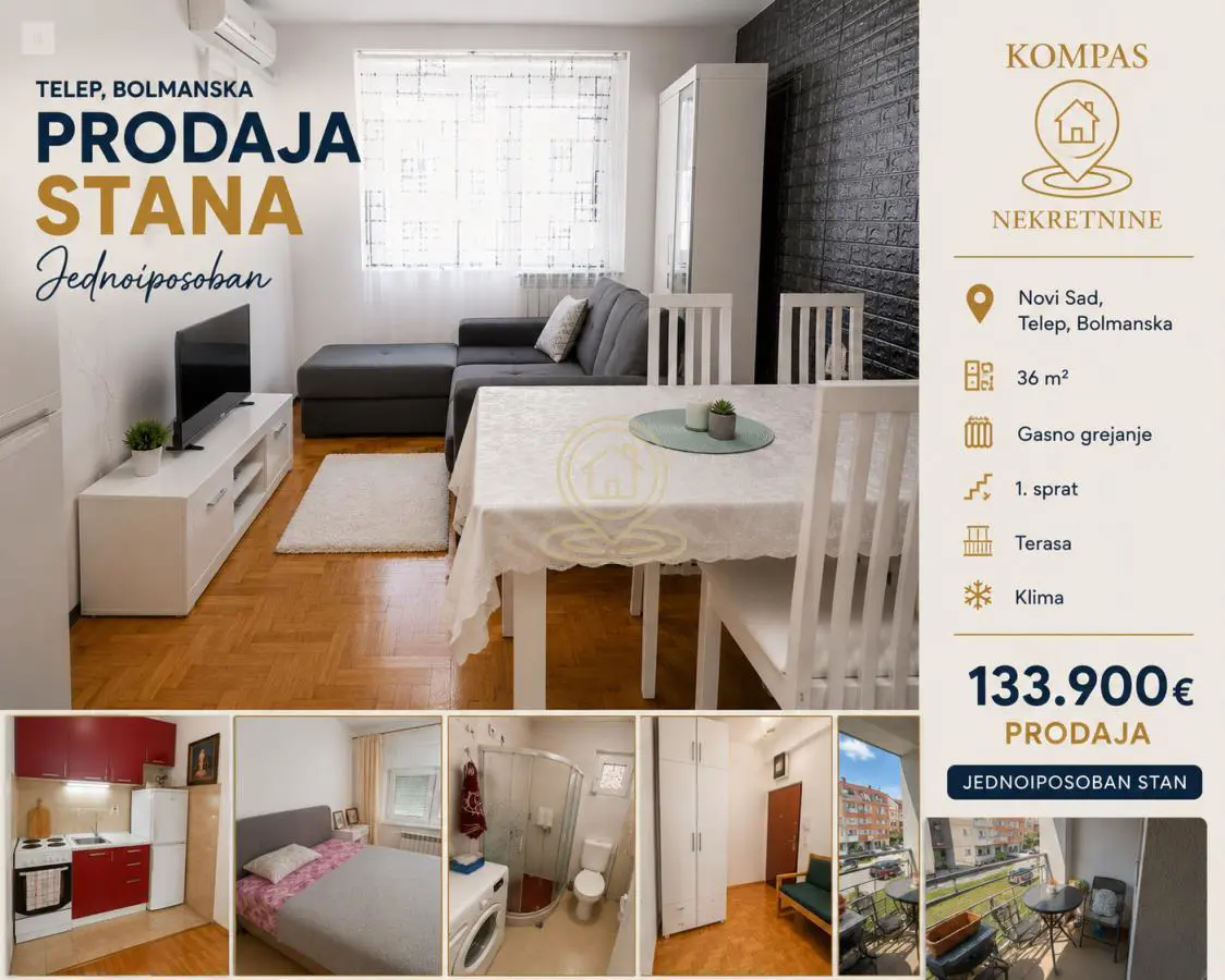  novogradnja Jednoiposoban stanovi Telep - 133900 evra 