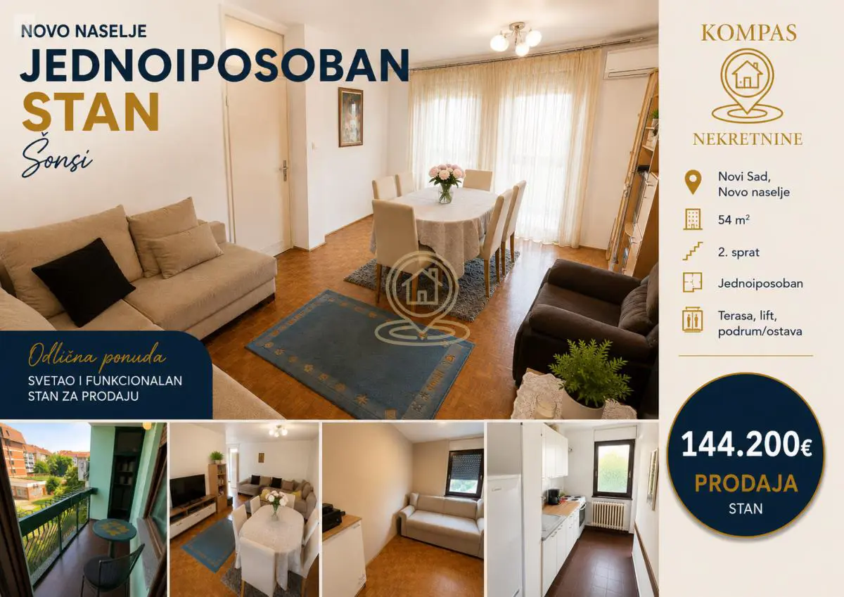 Novi Sad Novo Naselje  uknjizeni Jednoiposoban stanovi 144200 evra 