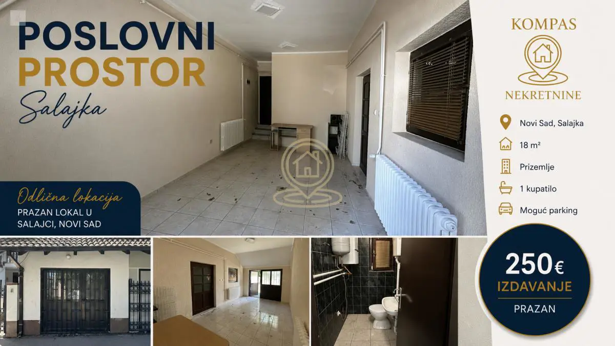 Novi Sad Salajka  novogradnja  uknjizeni poslovni prostor 250 evra 