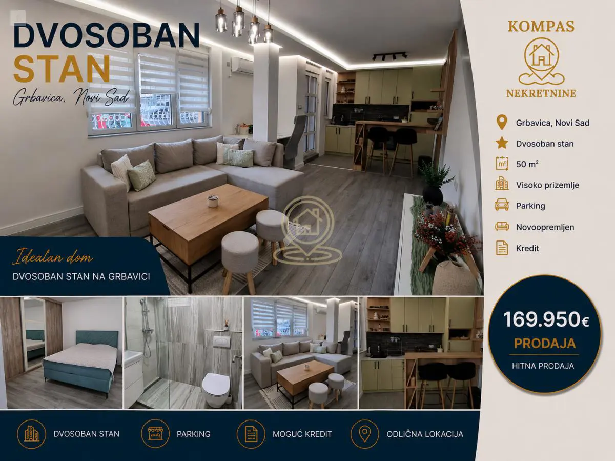 Novi Sad Grbavica  novogradnja  uknjizeni Dvosoban stanovi 169950 evra 