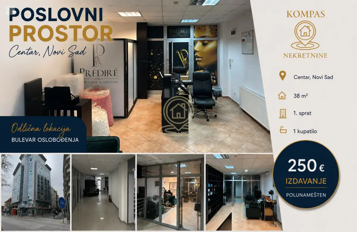  uknjizeni  novogradnja poslovni prostor Centar - 250 evra 