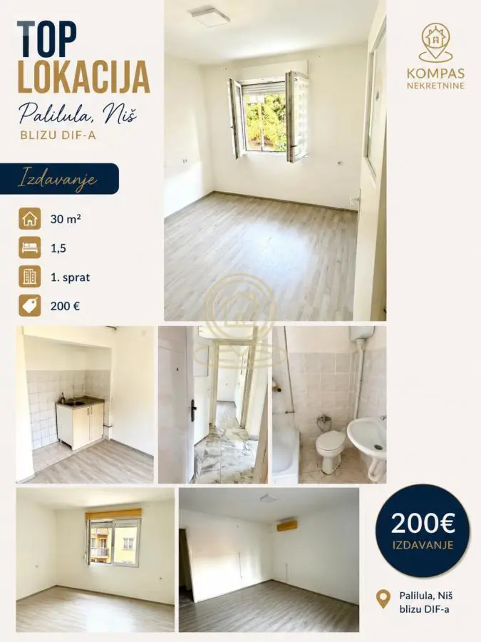 Jednosoban stanovi Palilula - 200 evra 