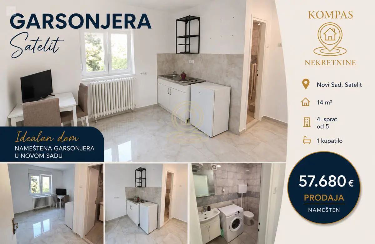  uknjizeni Garsonjera stanovi Satelit - 57680 evra 