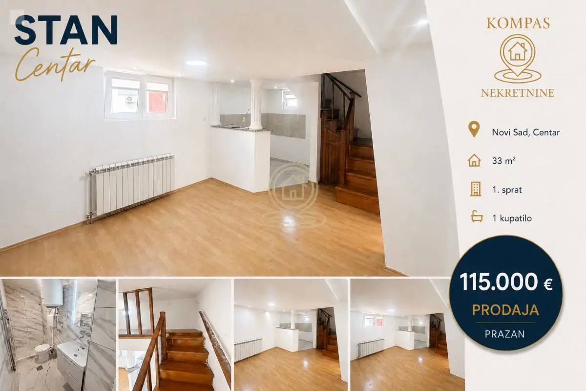 Novi Sad Centar  uknjizeni Jednoiposoban stanovi 115000 evra 