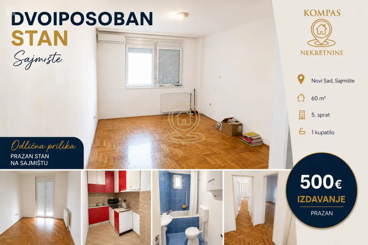 Novi Sad Sajmište Dvoiposoban stanovi 500 evra 