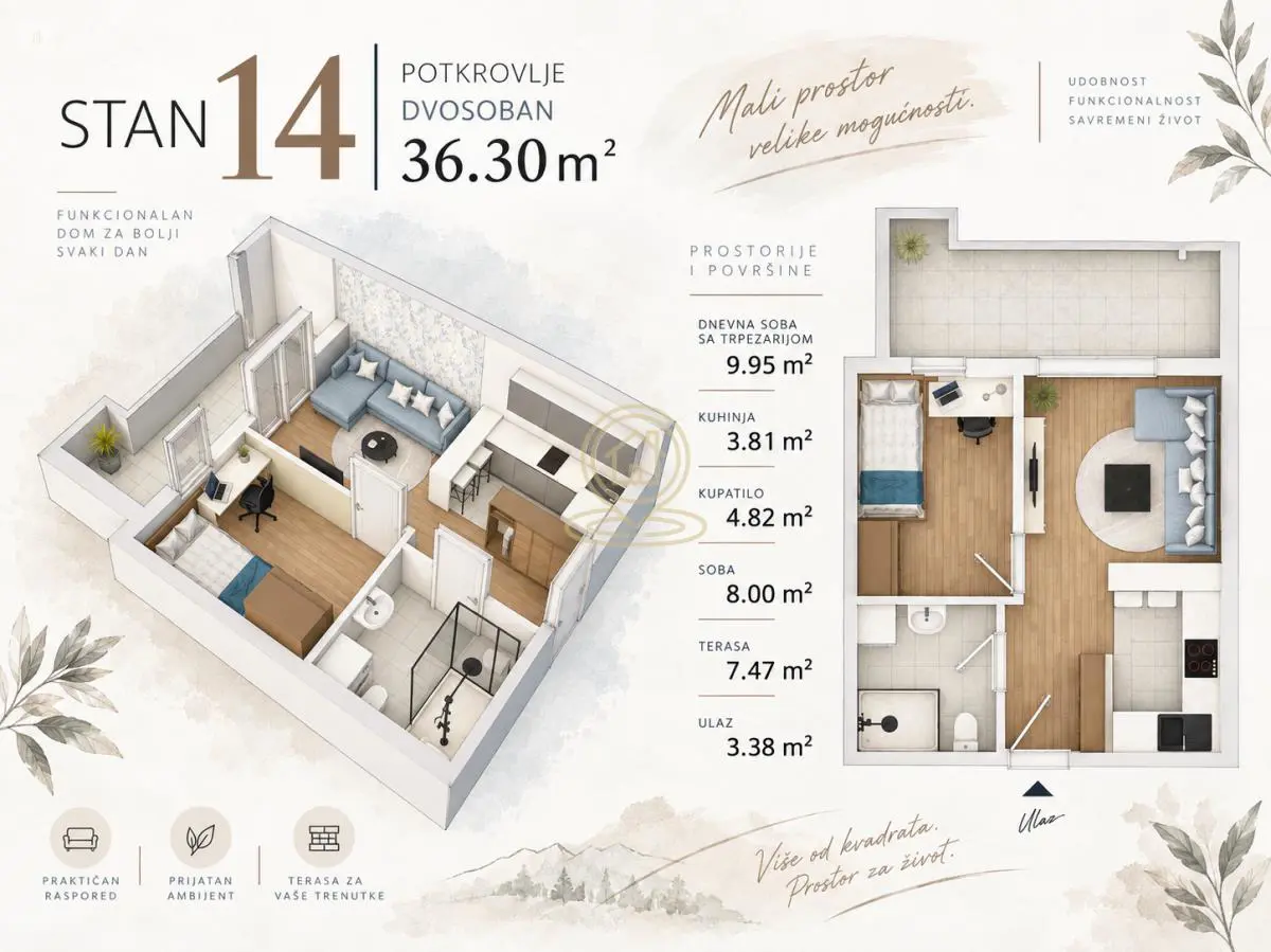  novogradnja Dvosoban stanovi Slana Bara - 83909 evra 