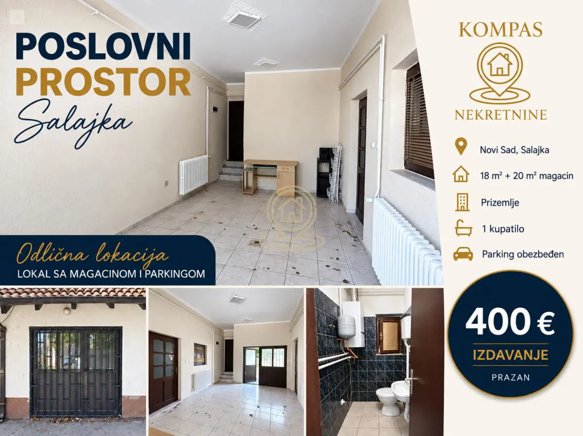 Novi Sad Salajka  novogradnja  uknjizeni poslovni prostor 400 evra 