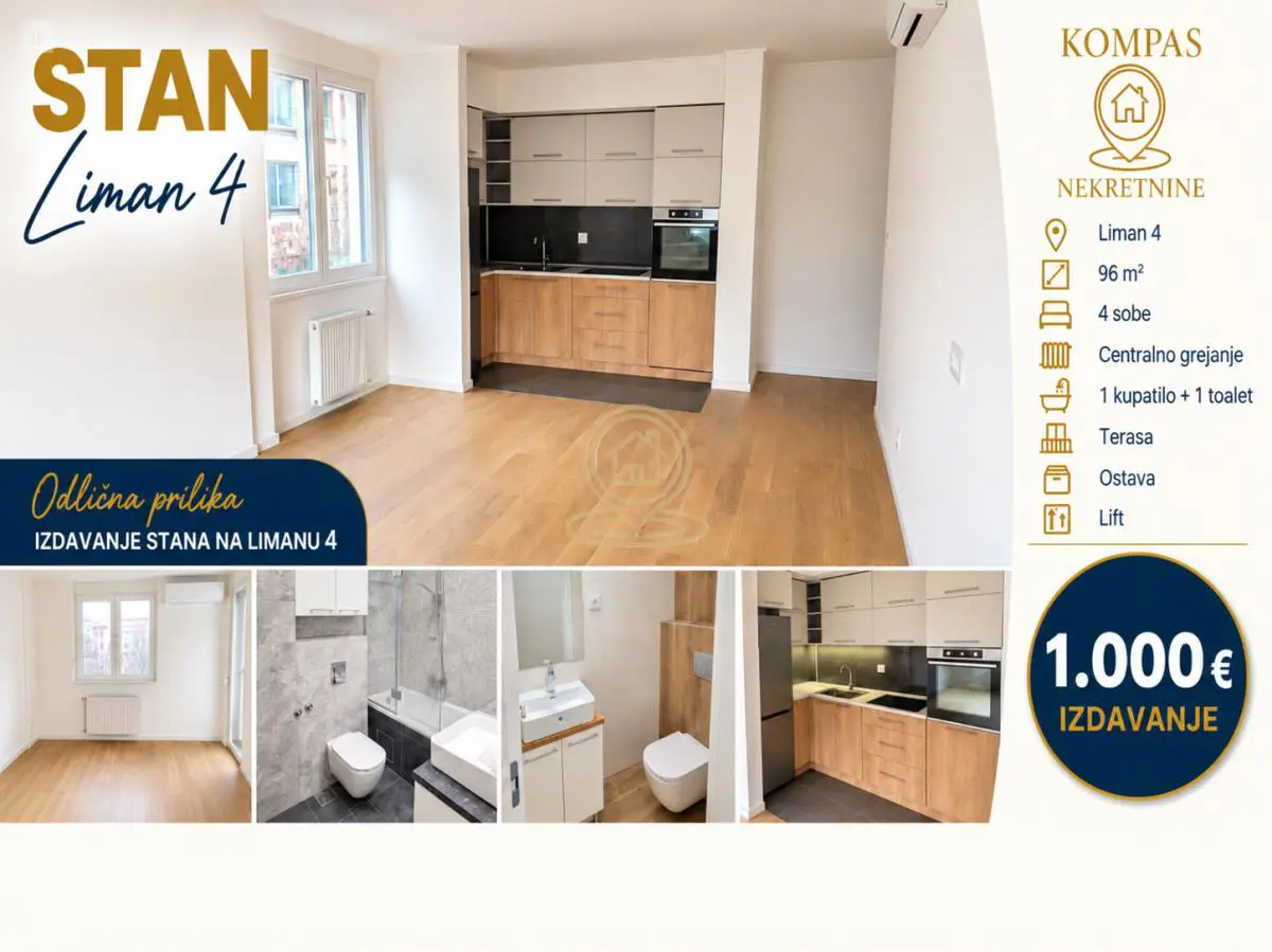 Četvorosoban stanovi Liman 4 - 1000 evra 