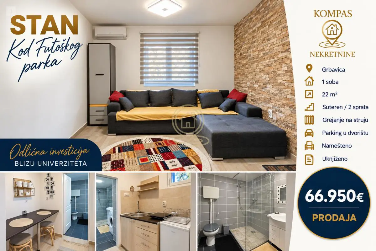 Novi Sad Grbavica Garsonjera stanovi 66950 evra 