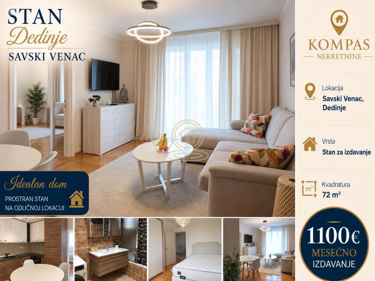 Beograd Savski venac Trosoban stanovi 1100 evra 