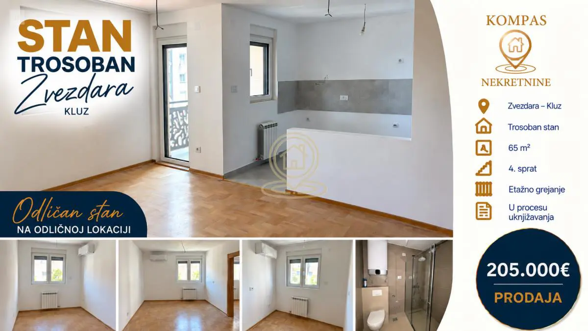 stanovi Beograd Kluz  novogradnja Trosoban 