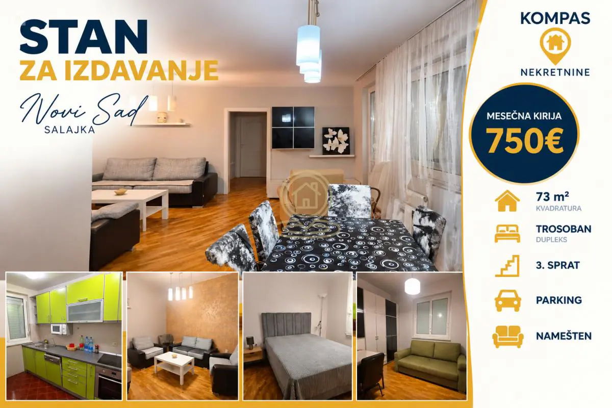 Trosoban stanovi Salajka - 750 evra 