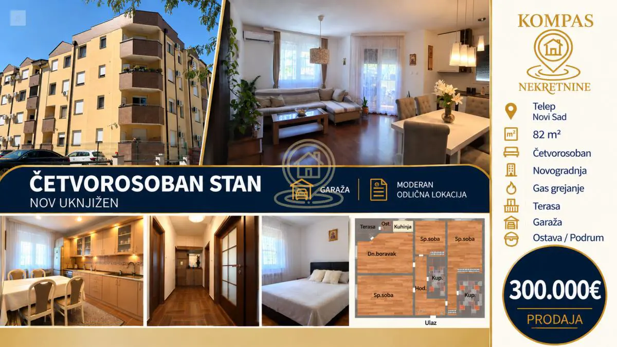 stanovi Novi Sad  novogradnja Četvorosoban 