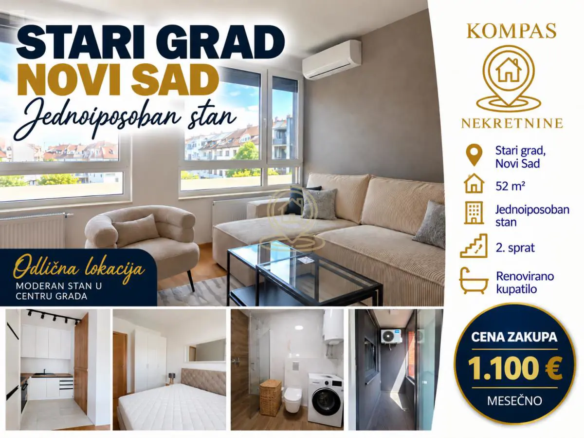 Jednoiposoban stanovi Stari Grad - 1100 evra 